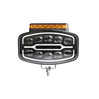 LED Халоген Фар 3 Функции DRL бяла/оранжева светлина с 360° аварийна лампа с 4 функции на премигане 12-24V за джип камион агротехника и др.