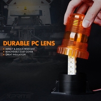 LED Лед Сигнална Аварийна Лампа Маяк Буркан 130mm x 74mm, 12V - 24V, 30 SMD Диода За Трактор, Електрокар, Мотокар, Селскостопански Машини и др.