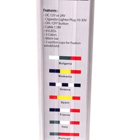 Светещ лед бар 60 cm 45 LED 12V - 24V синьо-жълто-червено RO Romania флаг знаме Румъния