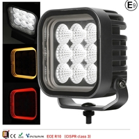 64W LED Халоген Бял, Разпръсната светлина с жълта и червена DRL светлина 12V-24V