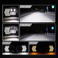 Комплект ляв и десен универсалeн 5x7 инча ЛЕД LED фар лампа халоген 12V-24V къси/дълги с DRL дневни светлини мигач бяло-жълто 8250lm за АТВ джип камион трактор и др.