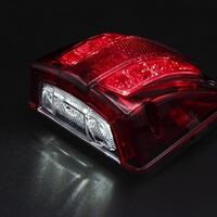 Комплект от 2 броя LED ЛЕД Плафон за регистрационен номер червен 12-24V за камион, ремарке, каравана, бус, трактор и др