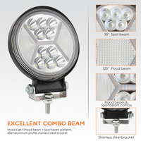 Универсален 126W Лед LED Халоген Фар Работна Лампа 12V - 24V бяла светлина + блиц мигаща бяла светлина за автомобил офроуд бус ван камион