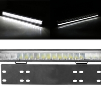 38см LED Лед Бар Със Стойка За Номер С Три Функции 55W, 4768lm, 12V - 24V E-Mark Подходящ За Автомобил, Бус, Камион, Селскостопански машини, Трактор, Комбайн, Агро Техника, Сеялка, Пръскачка, Джип, 4X4, Offroad, SUV