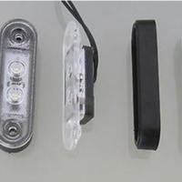 LED Светодиоден Габарит, Маркер, Токос, Бял, Овален, Е-Mark, 3 LED, 12V-24V, 8 см