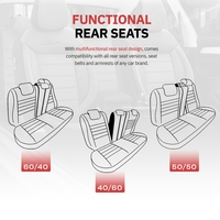 Комплект Луксозна Тапицерия OTOM текстил с еко кожа COMFORT LINE Design – Червено-Черна с червен шев, за Предни и Задни Седалки