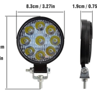 27W Кръгъл Led Диоден Фар Прожектор Дневни Светлини 12V 24V Слим Slim
