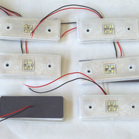 24V Диоден 4 LED ЛЕД Маркер габарит токос светлина за камиони бус ван ремарке каравана - 110 мм х 40 мм - бял MAR032