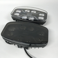 LED ЛЕД диоден фар халоген лампа 12V - 24V 48W бяло-жълто с черно стъкло за АТВ джип камион трактор земеделски и селскостопански машини и др. 245 x 139.4 x 90 mm E-mark E9