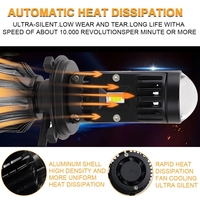 Комплект от 2 броя LED крушки с лупа, Y10 H7, 200%, 50W 6400LM, 6000K, 360° Canbus без грешки – 12V