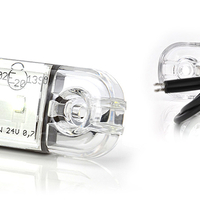 LED Светодиоден Габарит, Маркер, Токос, Бял, Е-Mark, 3 LED, 12V-24V, 8,4 см
