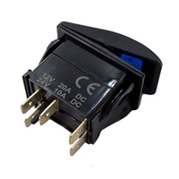 Копче, Бутон, За Вграждане, за LED Лед Бар, Халоген, Светлини, 12V - 24V, Надпис  ROOF LED LIGHT BAR , Синя Светлина