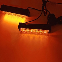 Комплект 2 Броя по 17 cm Сигнална Аварийна Блиц Маяк Led Бар Лампа За Пътна Помощ Платформа 12V-24V 14 режима