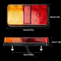 Комплект от 2 броя LED Лед Диодни Стопове Стоп Задна Светлина Slim 12V За Камион Ремарке Бус Ван Каравана и др. 15 cm x 8 cm