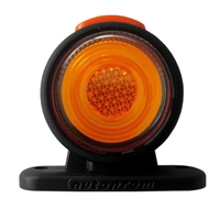 2 броя LED 12 - 24V Гумени Диодни Странични Маркери Рогчета Светлини Неон Ефект За Камион Ремарке Платформа Оранжево Червено