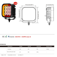 64W LED Халоген Бял, Разпръсната светлина с жълта и червена DRL светлина 12V-24V