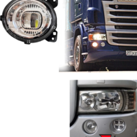 Ляв външен долен LED халоген – допълнителни дълги светлини за SCANIA серия P, G, R, T 2004-2017 OEM: 1446355, 2080688, 1446353