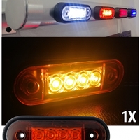 LED Маркер, Диоден Габарит, Токос, Оранжев, 12V-24V, Светлина За Камион, Бус, Ван, Ремарке, Каравана, Извит Гръб за Директен Монтаж на Ролбар, Булбар
