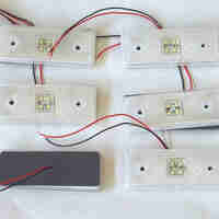 12V Диоден 4 LED ЛЕД Маркер габарит токос светлина за камиони бус ван ремарке каравана - 110 мм х 40 мм - бял MAR030