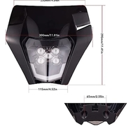 Маска с LED Фар за мотор, мотоциклет Черна с къси и дълги светлини - Универсален модел за ENDURO / Trail / Streetfighter