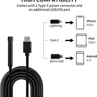 Ендоскоп камера за телефон лаптоп компютър IOS Iphone Android с 3м кабел