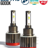 Комплект Лед Led Диодни Крушки F2 H15 12V 24V 72W 10000lm За Фарове Can Bus без Грешки къси/дълги