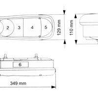 Комплект Стопове с Букса 35cm x 13 cm за бус камион тир ремарке караванa платформа 12V -24V с крушки 6 функции