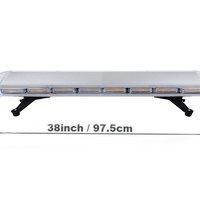 Мощна аварийна сигнална лампа 98 см LED ЛЕД блиц маяк буркан лед бар 12-24V със 16 режима на работа жълта за пътна помощ платформа снегорин багер бус ван и др.