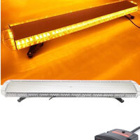 12V 24V Лед Led Диодна Мощна Аварийна Сигнална Лампа Буркан 140 см 10 режина Бяло Стъкло За Пътна Помощ Платформа Снегорин и др.