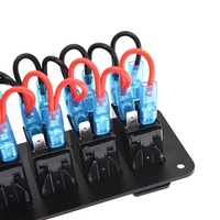 Панел за вграждане с 5 бутона ON-OFF универсални 12-24V за LED светлини бар фарове лебедки лампи за кола камион каравана джипове лодка и др.