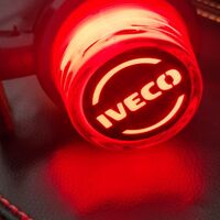 1 брой LED ЛЕД страничен габарит рогче 12 -24V оранжево - червено “old school” Неон Ефект с лого Iv