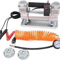Супер мощен двубутален компресор за помпане на гуми 150l 12V 45Amp подходящ за бусове джипове 4x4 ATV автомобил
