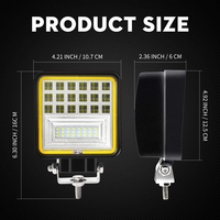 126W LED Диоден Фар Работна Бяла Жълта Светлина Габарит Мъгла Лампа 12V 24V 3030 Лумена