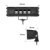 17cm 7Д Диоден Прожектор Led Bar Лед Бар Халоген Бяла Светлина + Габарит бяло - жълто 12V - 24V За АТВ SUF Джип 4х Offroad Камион