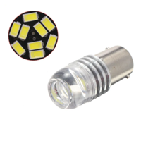 Комплект от 2 броя LED Лед Диодни Блиц Мигащи Крушки За Габарит P21W 1156 BA15S 12V с 9 Леда Бяла Светлина