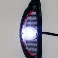 Универсален LED Страничен Габарит червено-бяло с плоска основа за вертикален монтаж за бус ремарке камион каравана кемпер 24V