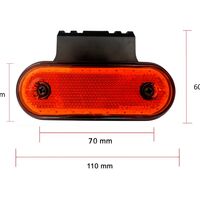 LED Диоден Габарит Маркер Токос Със Стойка Оранжев 20 Диода 12V - 24V За Камион Бус Ван Ремарке Каравана Платформа