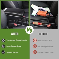 Подлакътник барче за Opel Astra J 2009–2018 MK4 - Еко кожа – Черен