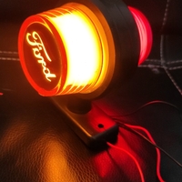 1 брой LED ЛЕД страничен габарит рогче 12 -24V оранжево - червено “old school” Неон Ефект с лого FD