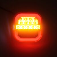 Комплект от 2 броя LED Диодни стопове стоп задни светлини динамичен мигач 12V-24V за бус камион ТИР ремарке каравана платформа Неон Neon Ефект 95 X 97 X 34 mm