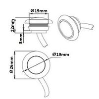 Червен LED Габарит, Тип Копче, Маркер, Токос - 12V