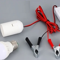 Подвижна работна LED лампа с щипки кабел и ключ 12V 9W