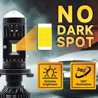 Комплект от 2 броя LED крушки с лупа, Y10 H7, 200%, 50W 6400LM, 6000K, 360° Canbus без грешки – 12V