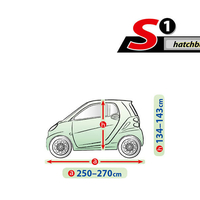 Висококачествено Покривало Kegel серия Mobile Garage размер S1 за хечбек 250-270см x 134-143см, сиво