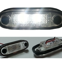 LED Светодиоден Габарит, Маркер, Токос, С Гума, Бял Цвят, Овален, Е-Mark, 24V, 7,5 см