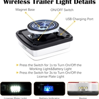 Безжични Wireless Led Лед стопове стоп светлина с магнит 12V за ремарке каравана кемпер колесар