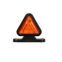 Комплект от 2 броя 18LED ЛЕД мини светодиоднен габарит токос тип рогче 12 - 24V жълто - червено с триъгълна форма Неон Ефект за ремаркета платформи камиони и др.