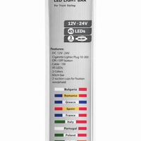 Светещ LED бар 60 cm 45 LED 12V - 24V черно-червено-жълто DE Germany флаг знаме Германия
