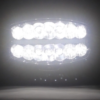 80W LED Лед Фар Халоген С Три Функции Неон ефект Бяло-Жълто/Оранжево Neon 24,5см x 13,9см 4100lm 12V - 24V E-Mark Подходящ За DAF MAN Scania Volvo Iveco и др.