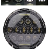 Универсален 7 инча 18см ЛЕД LED фар лампа халоген 12V-24V къси/дълги с DRL дневни светлини бяло 4000lm за АТВ джип мотоциклет камион трактор и др.